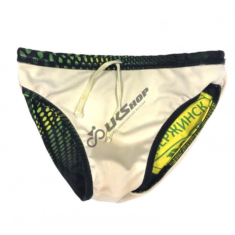White men's swimming trunks for the pool with mesh panels
