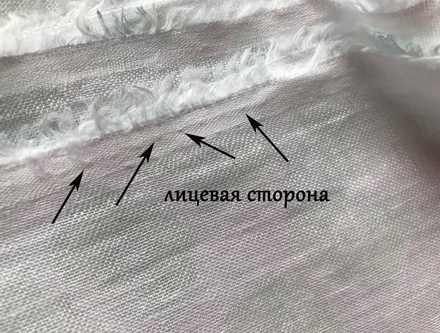 Лицевая сторона ворсовой ткани с указателями