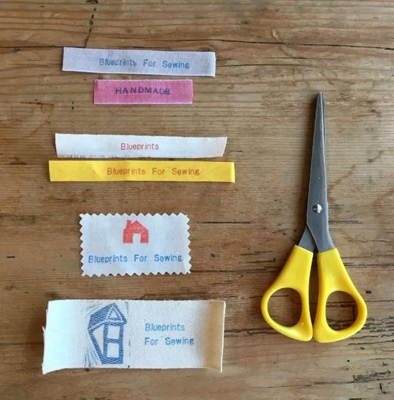 Fabric labels with stamped designs