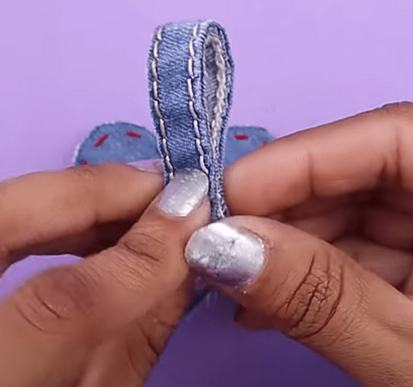 Denim loop for the keychain