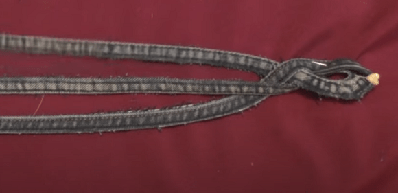 Braiding denim seams for a bag handle