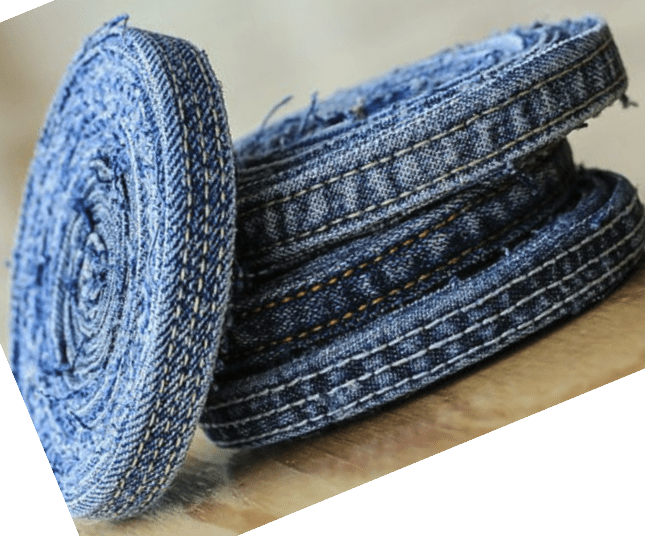 Coaster made from denim seams