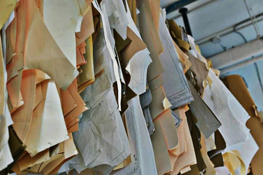 sewing patterns stored in a folder