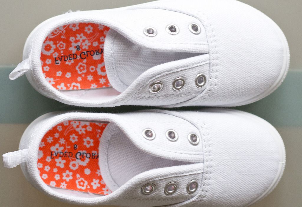 Plain white canvas slip-on shoes ready for decoration