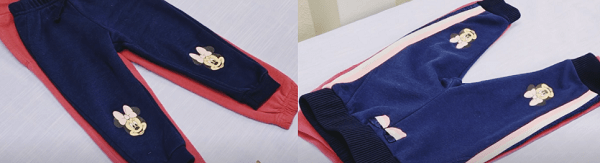 Children's knit pants before alteration
