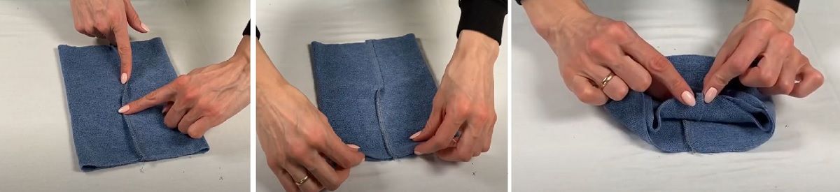 Marking the collar center and pressing the collar seam