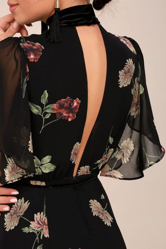 Back view of a dress with crisscross strap detail