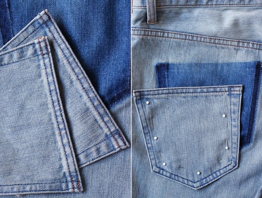 Repositioning pockets on jeans
