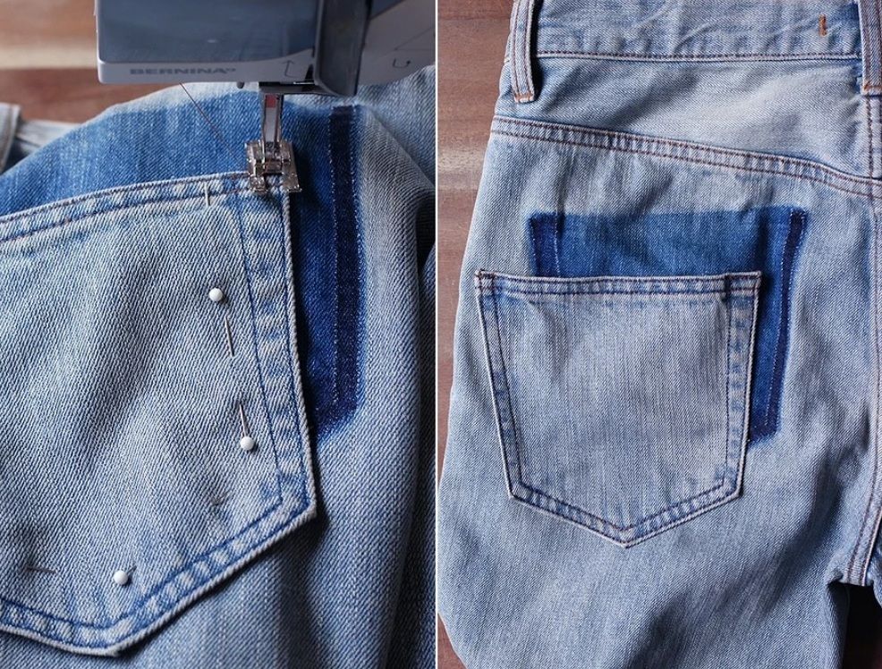 Sewing the pockets in a new position
