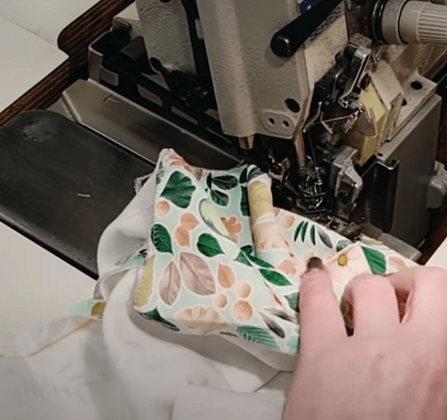 Finishing the bottom of a pant leg with a serger after shortening