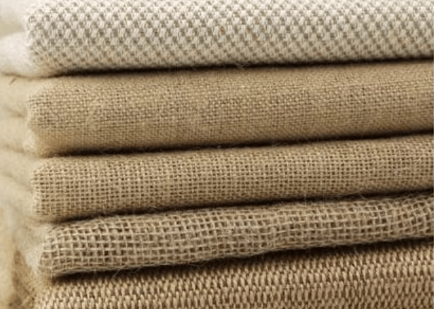 Various types of burlap fabric