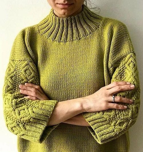 A beautiful knitted sweater for autumn