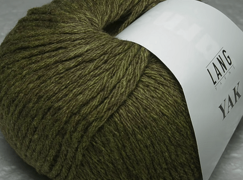 A skein of Land Yak yarn for a winter hat
