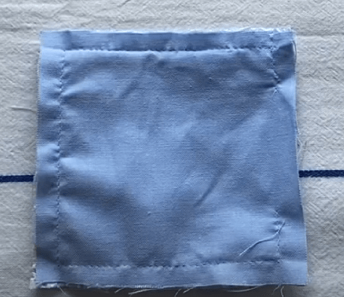 Stitching the fabric squares together