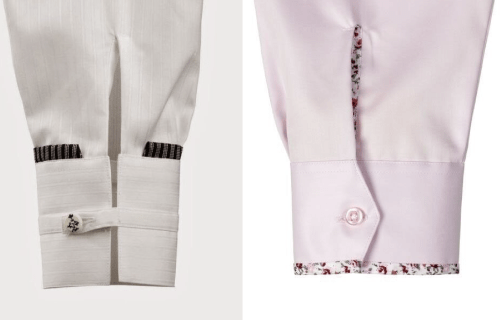 Shirt cuff with contrasting trim