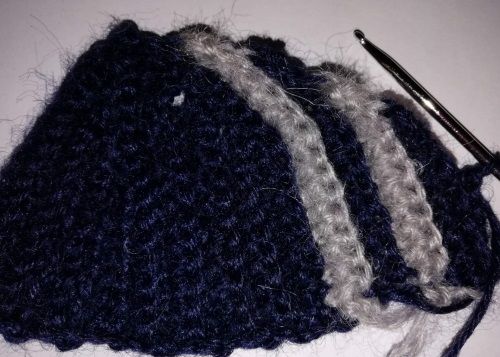 Beanie fabric with contrasting stripes