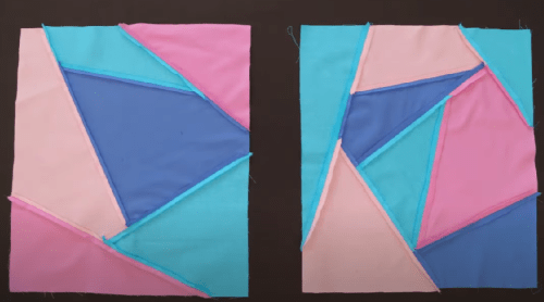 Two patchwork panels for the outer grocery tote