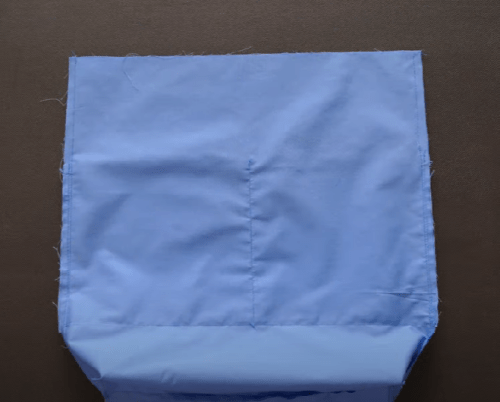 Tote lining after forming the boxed bottom