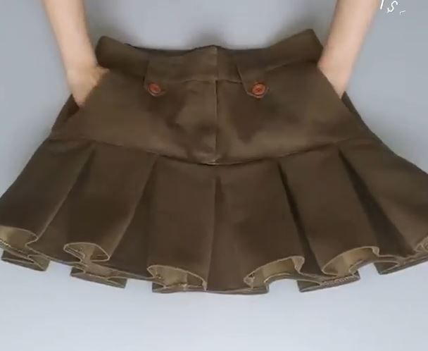 Finished pleated skirt after hemming