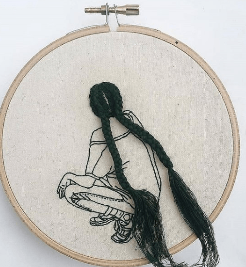 3D element in hand embroidery, example 2