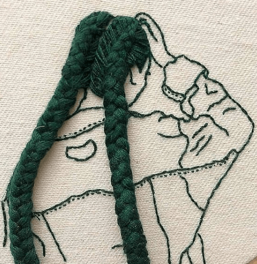 Textured embroidery detail