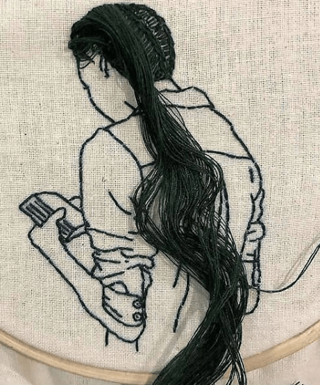 Creative embroidery composition