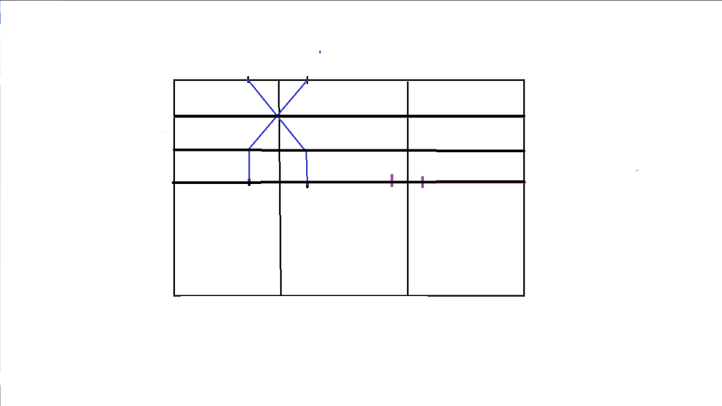 First-dart diagram with a blue outline and marked points