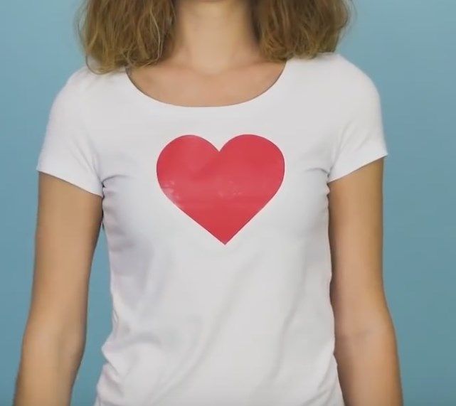 Close-up of the branded T-shirt