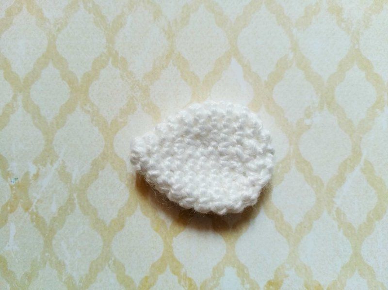 Crocheted white mouse head piece