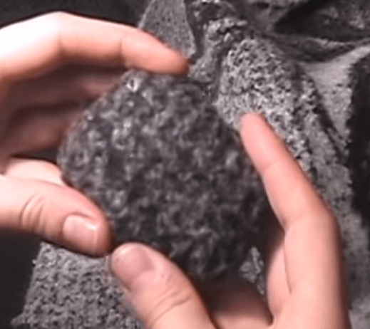 Close-up of a soft fabric pebble for the rug