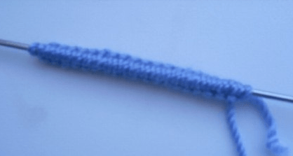 Fabric after the first row of circular knitting