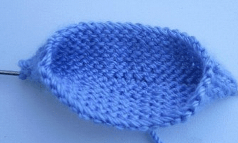 Finished circular-knitting sample on two needles