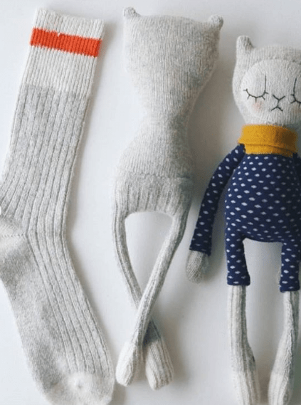 Sock, blank, and finished sock toy