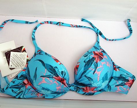 Blue floral print swimsuit before decorating