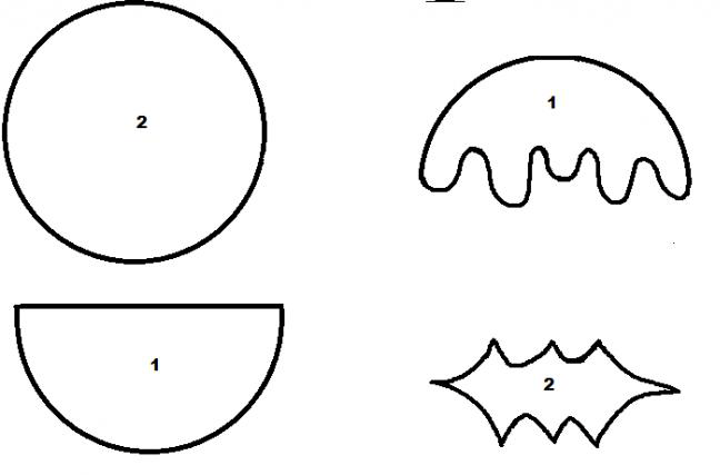 Template pieces for a pudding Christmas tree ornament