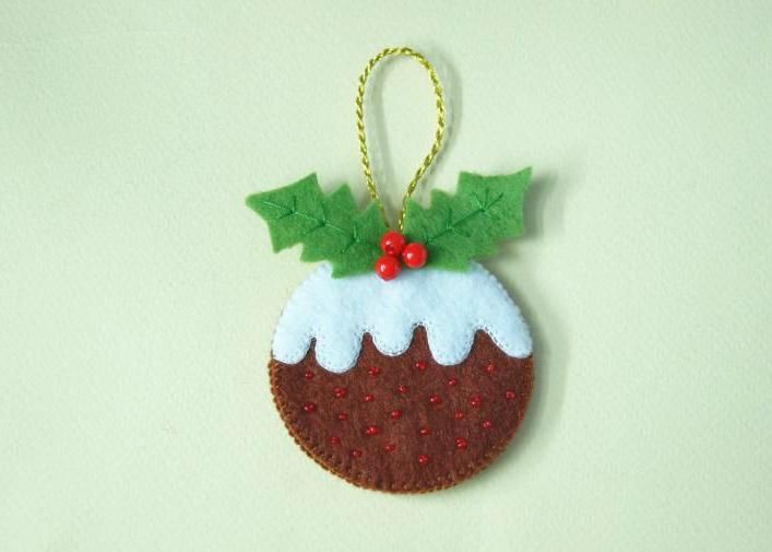 Finished pudding Christmas tree ornament