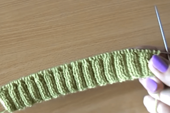 2x2 ribbing on the needles before starting the short rows