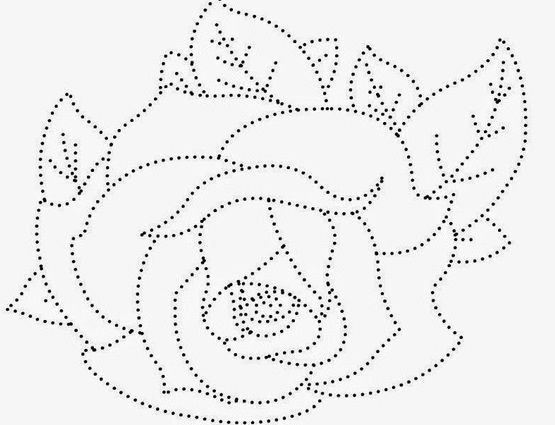 A pencil sketch of a rose pattern on fabric