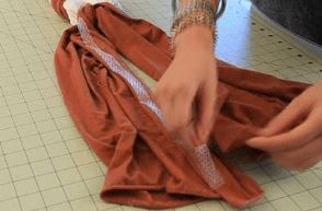 Inner seam secured with fusible web tape