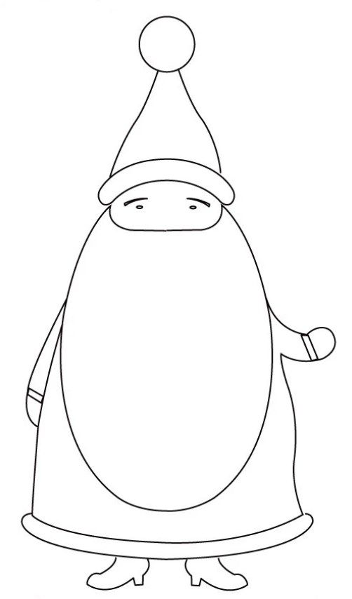 Outline of the Father Frost pattern on paper