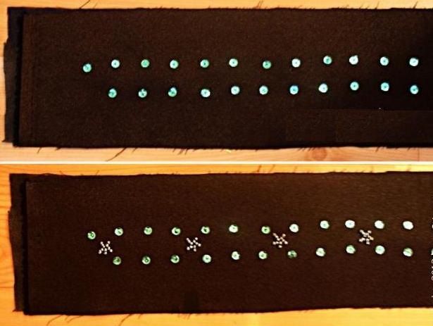 Sewing a dress belt, step 3