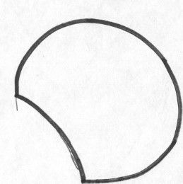 Round ear pattern piece for a mouse costume
