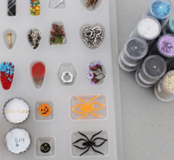 Decorations and blanks for resin jewelry