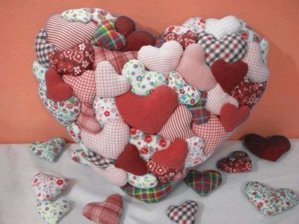 Decorative heart-shaped pillows