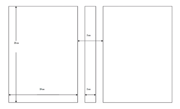 Diagram of notebook cover parts for a ring binder mechanism