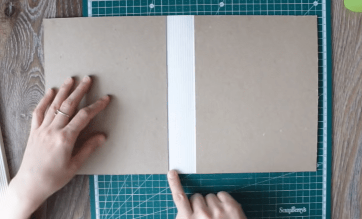 Two cardboard cover panels and a narrow spine piece