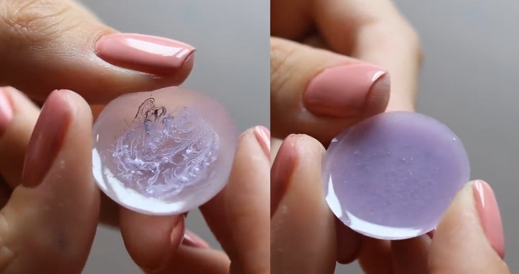 Resin colored with acrylic paint