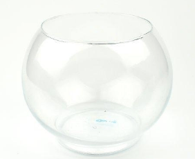 Empty round glass vase for a terrarium
