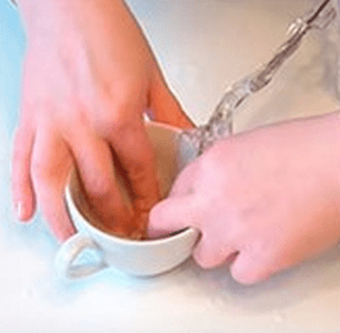 Test-fitting the base inside a cup