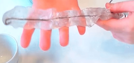Wire base covered with transparent plastic